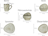 CreaTable, 23769, Serie CLOUDY, Sand, 10-teiliges Tafelservice, Kombiservice aus Porzellan, spülmaschinen- und mikrowellengeeignet, hochwertige Herstellung