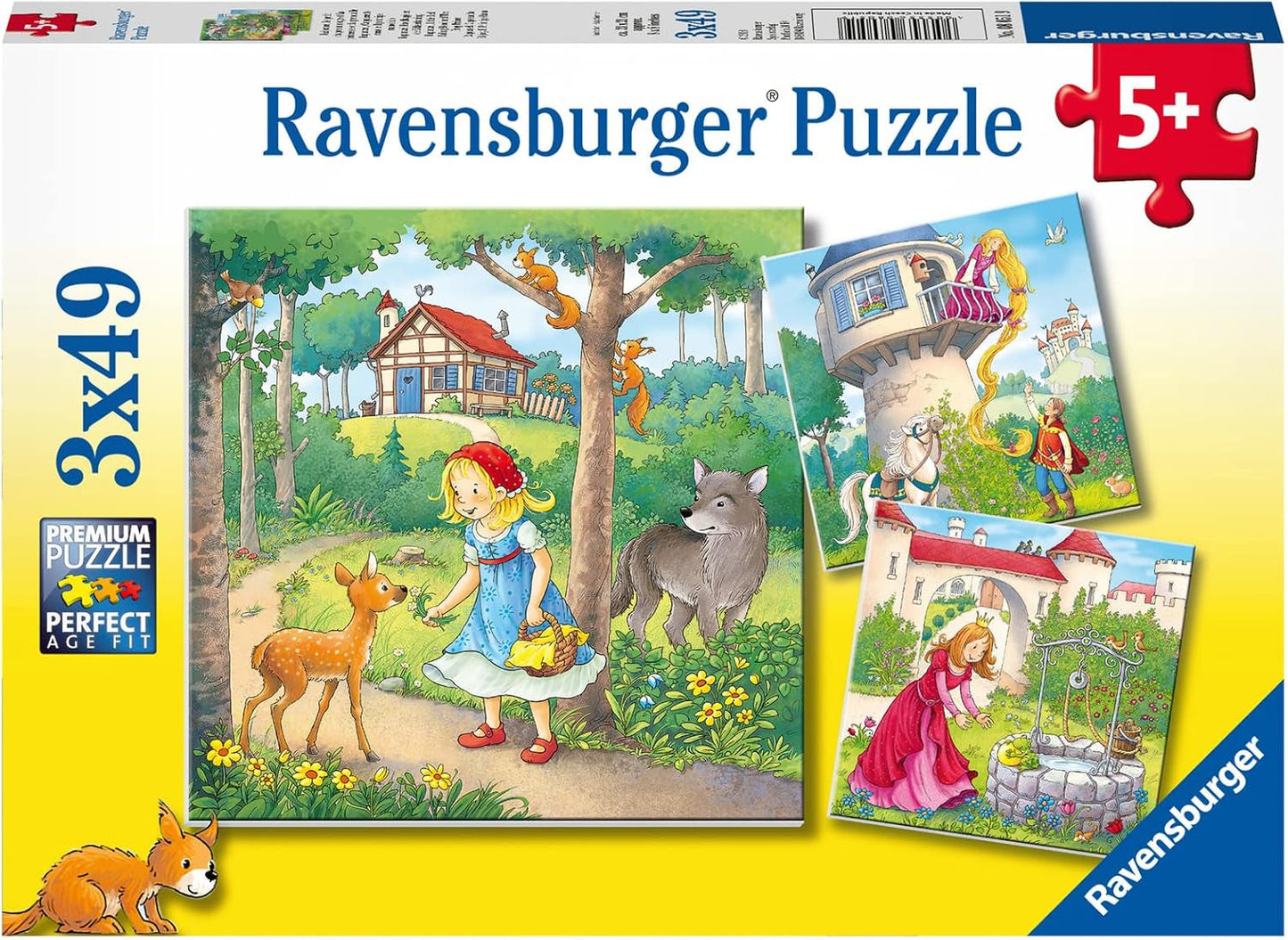 Ravensburger Puzzle für Kinder – 08051 Rapunzel, Rotkäppchen und der Froschkönig – 3 x 49 Teile Puzzle für Kinder ab 5 Jahren 3 x 49 Teile Puzzle Naty Shop Standardtitel