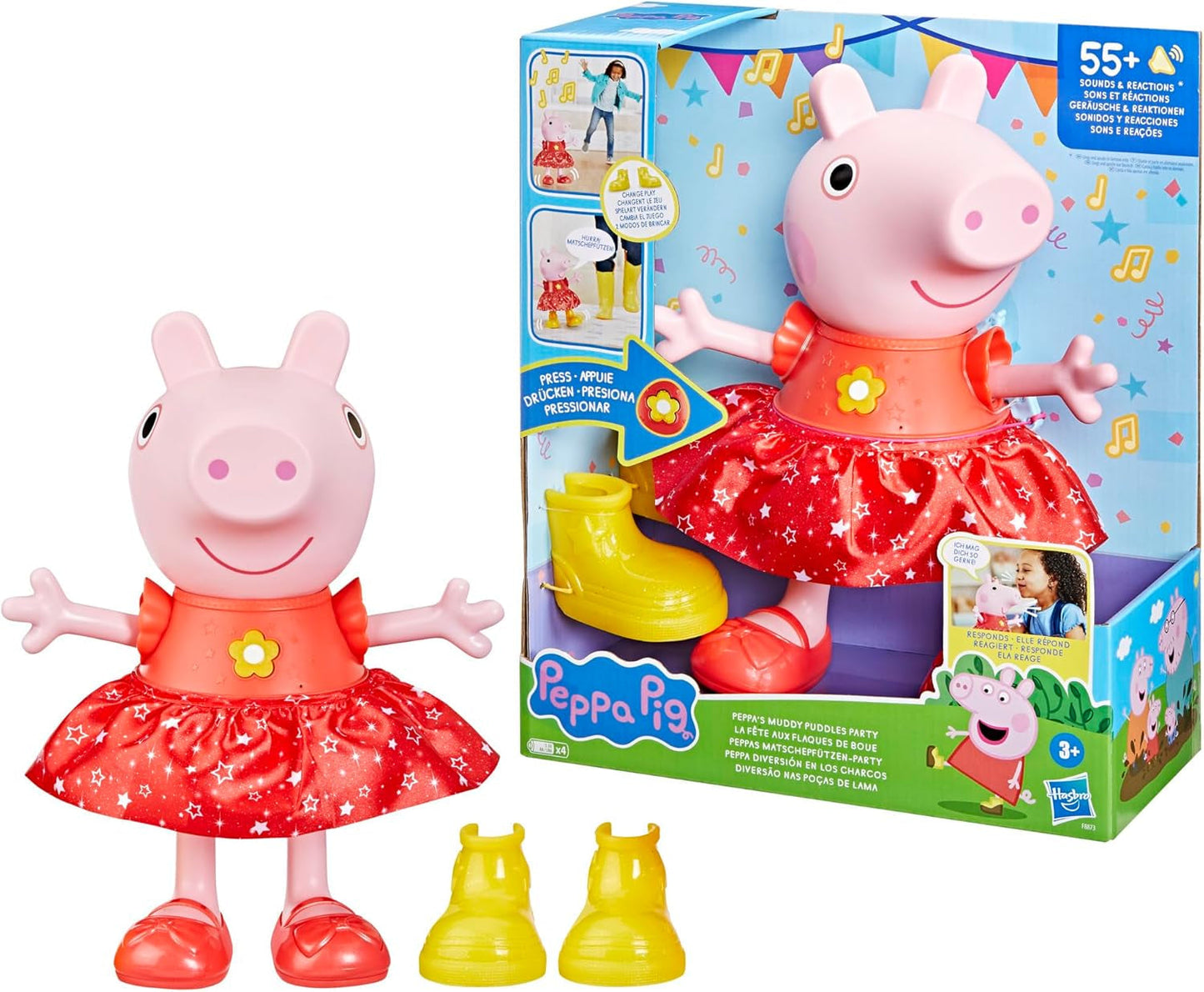 Peppa Pig Peppa'S Matschpfützen-Partypuppe – deutsche Version, Pink oder Pink Naty Shop Dolls