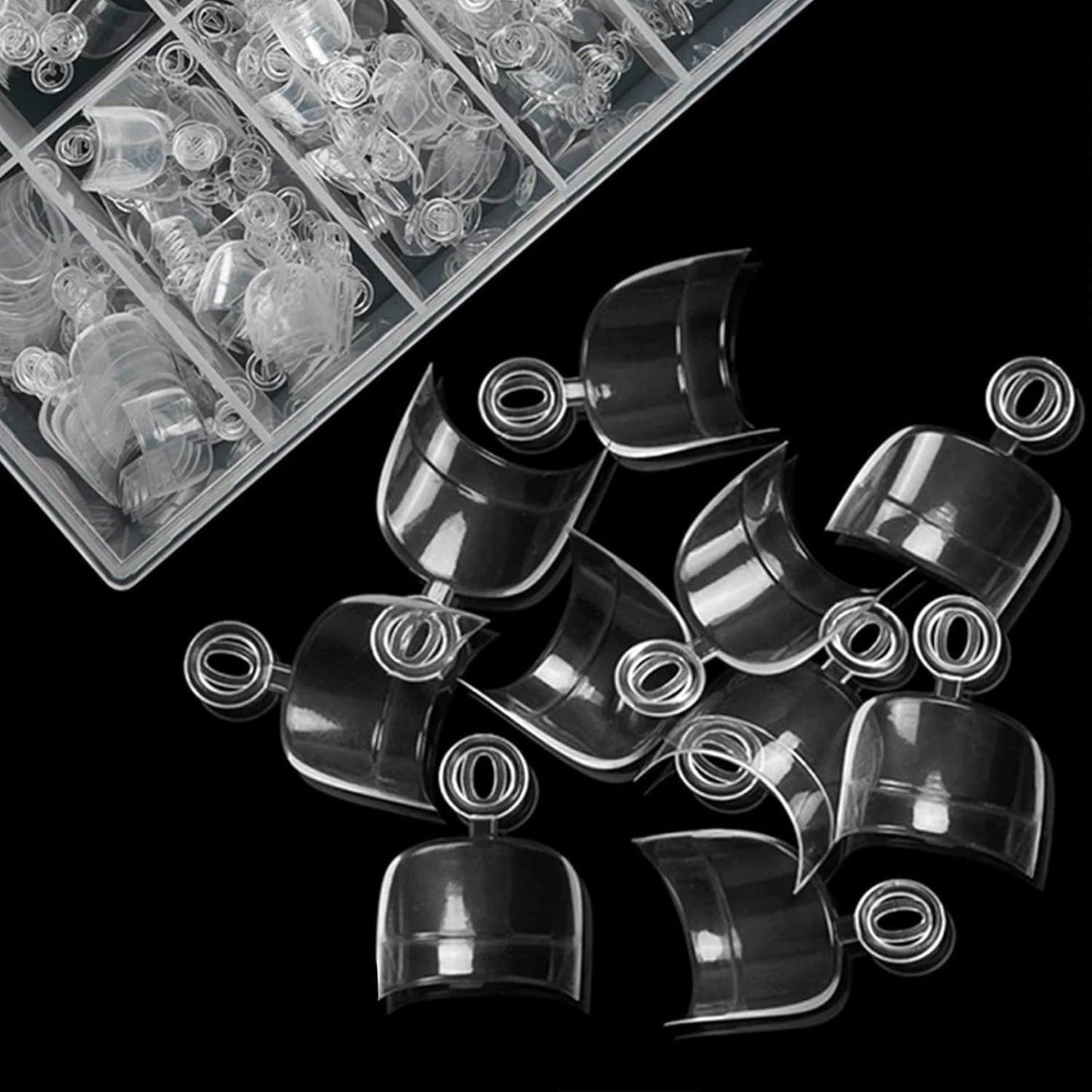 600 Stück ovale kurze künstliche Nägel, 12 Größen, halbe Abdeckung, Acryl, künstliche Nagelspitzen, künstliche Nägel für Maniküre, Frauen, Salon, DIY (transparent)