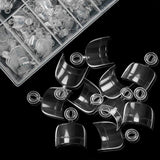 600 Stück ovale kurze künstliche Nägel, 12 Größen, halbe Abdeckung, Acryl, künstliche Nagelspitzen, künstliche Nägel für Maniküre, Frauen, Salon, DIY (transparent)