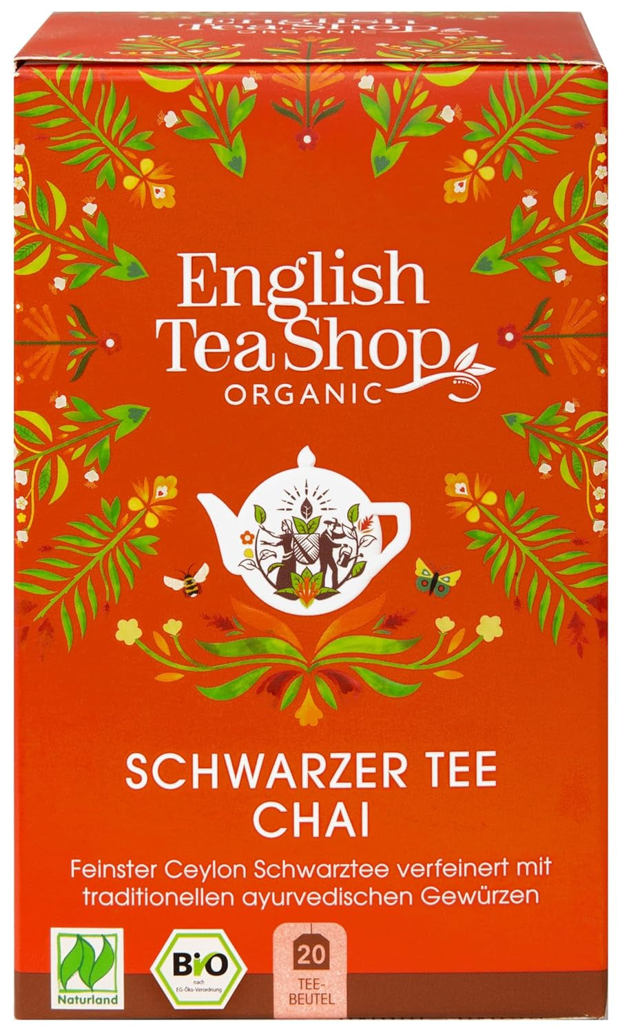 ETS - Chai Schwarzer Tee, Naturland BIO, 20 Teebeutel (2er Pack)