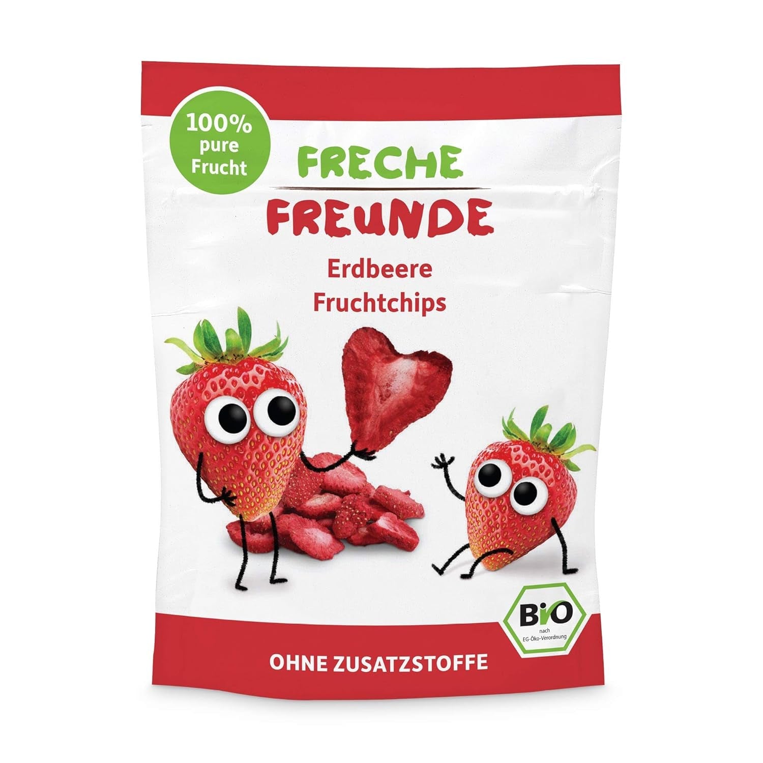 Bio-Fruchtchips „100 % Erdbeere“, gefriergetrocknete Erdbeer-Fruchtchips (12 x 12 g) und neue knusprige Bio-Mais-Karotten-Flips, Bio-Snack, ab 1 Jahr, (9 x 30 g), 270 g