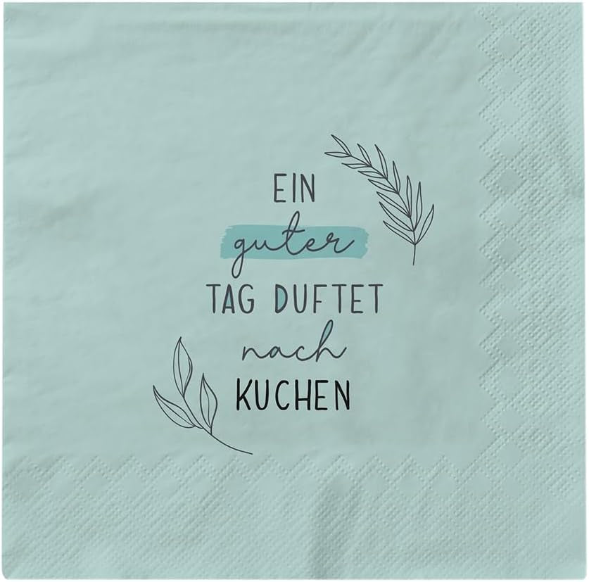 Graphic Workshop Große Spruchservietten | 20 Stück | 16,5 x 16,5 cm | Farbige | Ein guter Tag