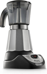 De'Longhi Alicia Plus EMKM6.B Moka-Kanne (360° drehbar, 550 W) Silber-Schwarz