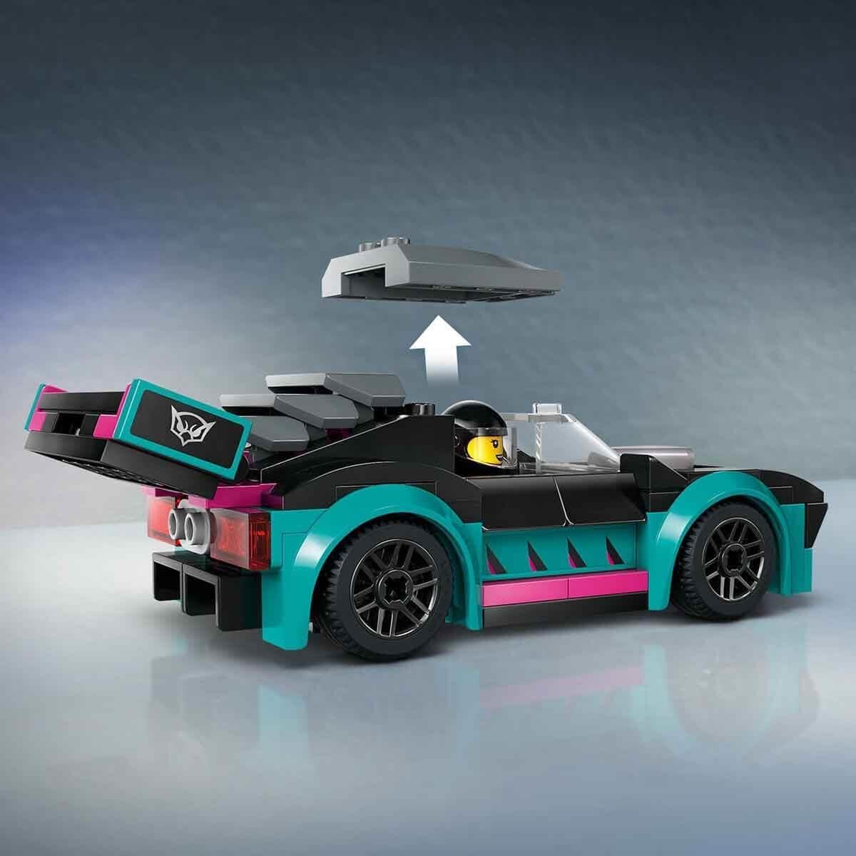 LEGO City Autotransporter mit Rennwagen, Spielzeug-LKW mit verstellbarer Laderampe und Rennwagen, Bauset mit 2 Minifiguren, Rennfahrer und LKW-Fahrer, für Kinder ab 6 Jahren 60406 Bausets Besuchen Sie den LEGO-Store