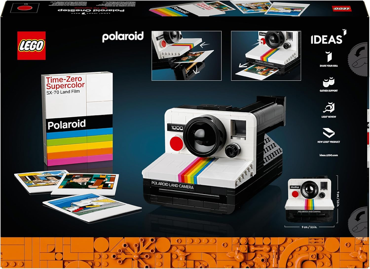 LEGO Ideas Polaroid Onestep SX-70 Kameraset für Erwachsene, Sammlerstück mit authentischen Details, kreative Aktivität, Fotogeschenke für Frauen, Männer, Ihn, Sie und Jugendliche 21345 Bausets Besuchen Sie den LEGO-Store