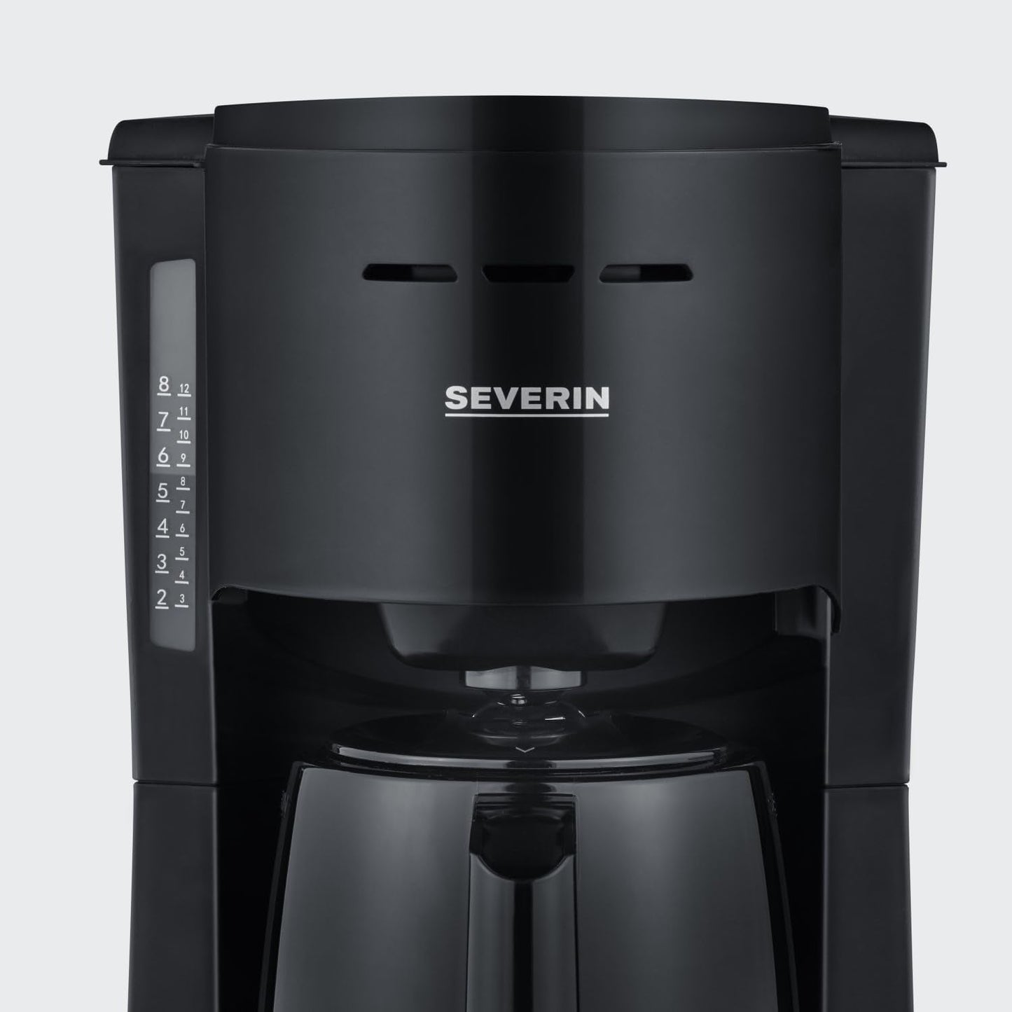 SEVERIN Filterkaffeemaschine mit Thermokaraffe, Kaffeemaschine für bis zu 8 Tassen, attraktiver Filterkaffeebereiter mit isolierter Karaffe, Schwarz, 1 Liter, KA 9306
