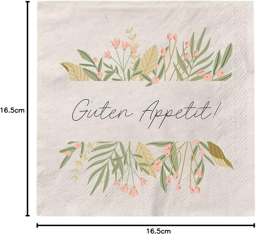 Grafik Werkstatt Servietten Mit Spruch Groß | 20 Stück | 16,5 x 16,5 cm | Grau | Guten Appetit!