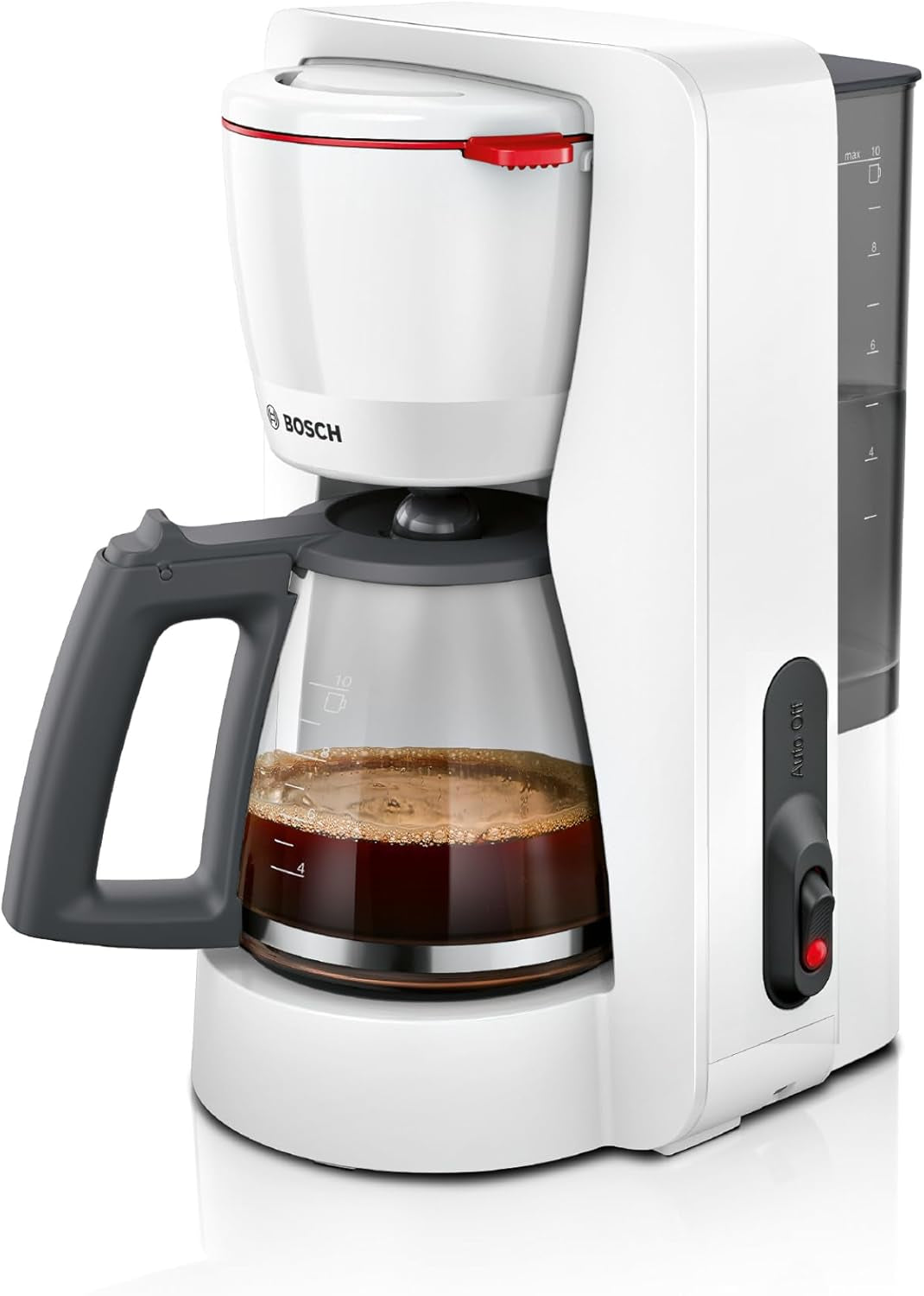 Bosch MyMoment TKA2M113 Filter-Espressomaschine, 1,25 l Glaskaraffe, 10–15 Tassen, 40-Minuten-Warmhaltefunktion, Anti-Tropf-System, drehbarer Filterhalter, abnehmbarer Wassertank, 1200 Watt, Mattschwarz