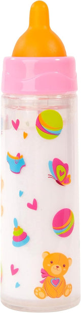 Bayer Design 79201AE Magic Bottle, Milchflasche, Trinkflasche, Puppenzubehör, weiß und orange