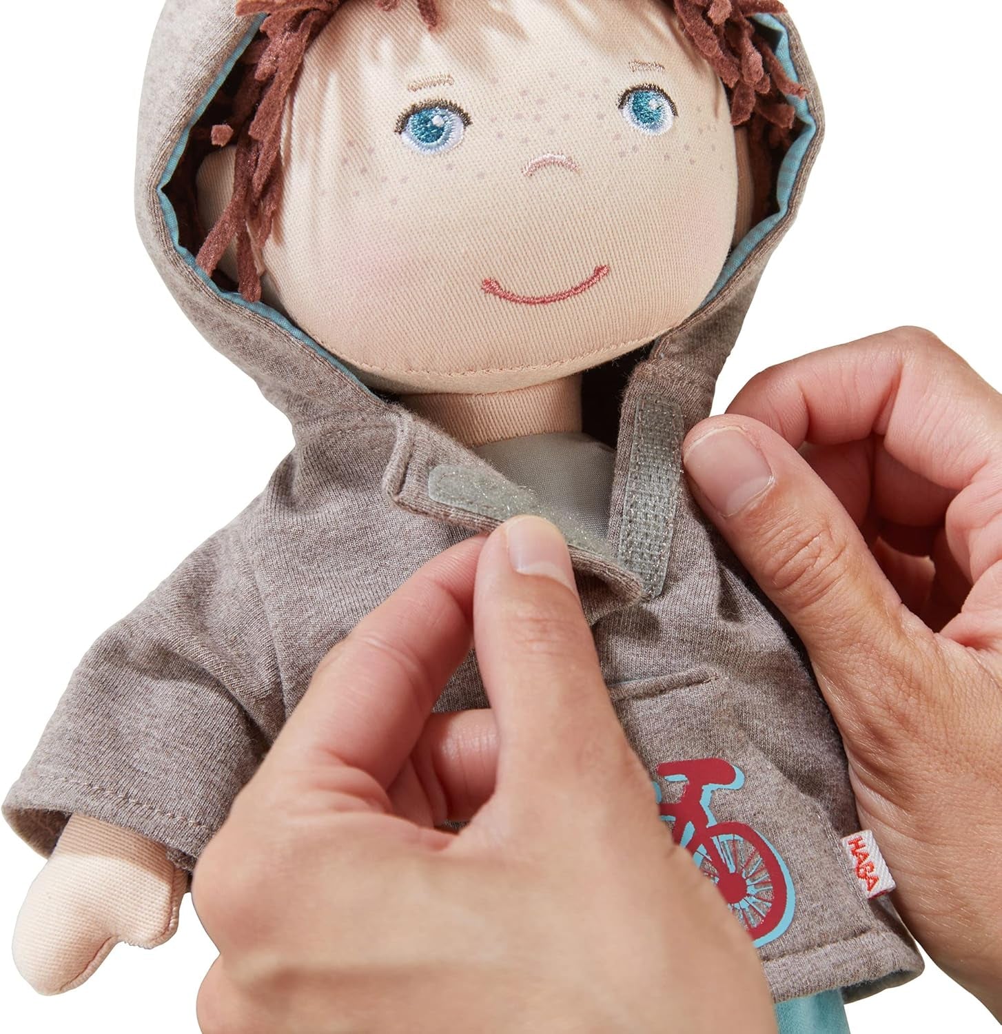 HABA Lian Puppe – Weiche Stoffpuppe 30 cm, ideal für Babys und Kleinkinder, waschbar und leicht an- und auszuziehen, ab 18 Monaten – 1302109001