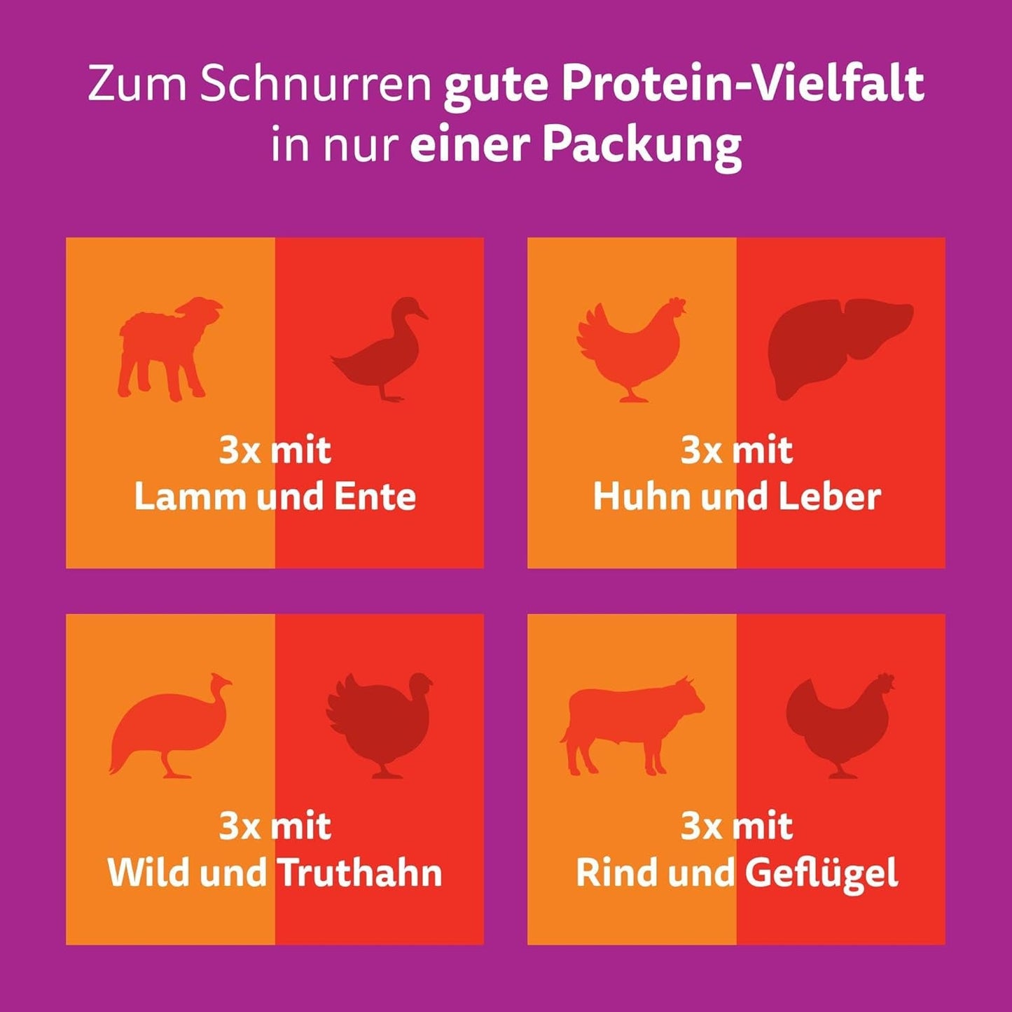 WHISKAS Duo-Beutel für Nassfutterportionen, Multipack, klassische Kombination in Gelee, 12 x 85 g