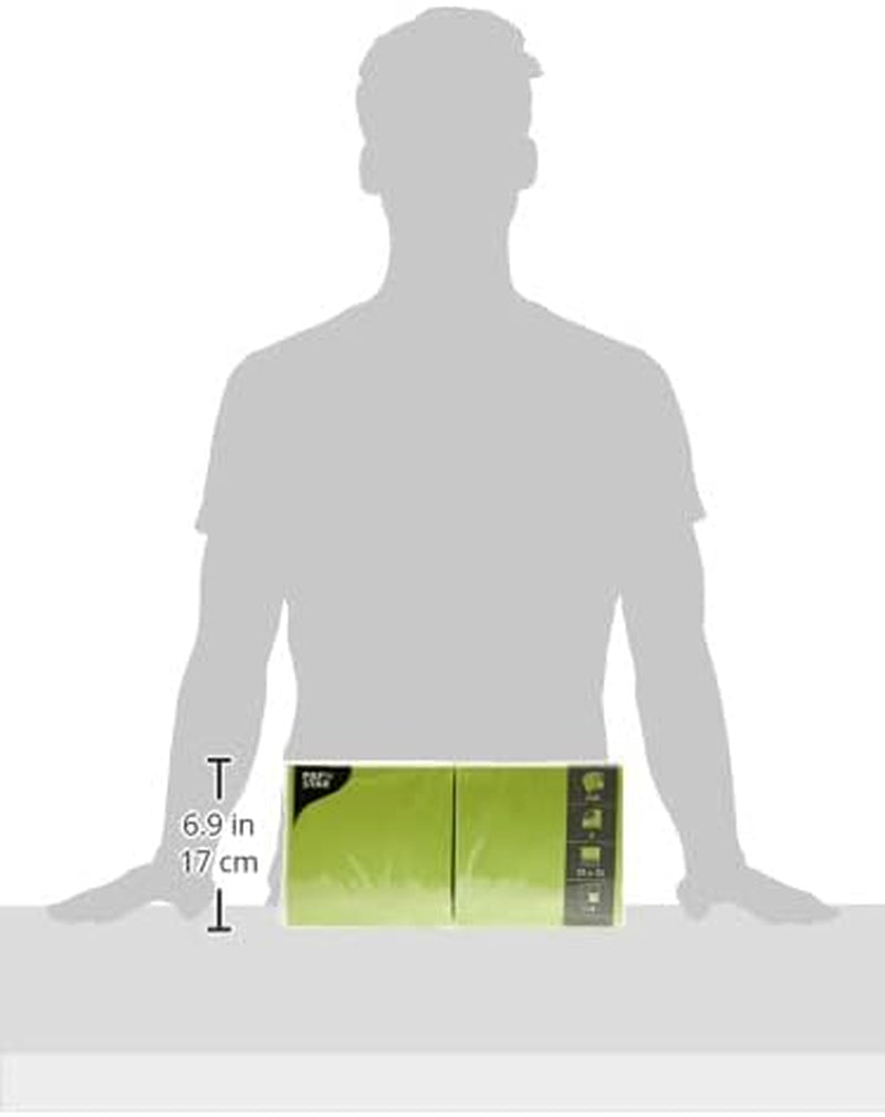 250 Servietten, 3-lagig 1/4-Falz 33 cm x 33 cm apfelgrün