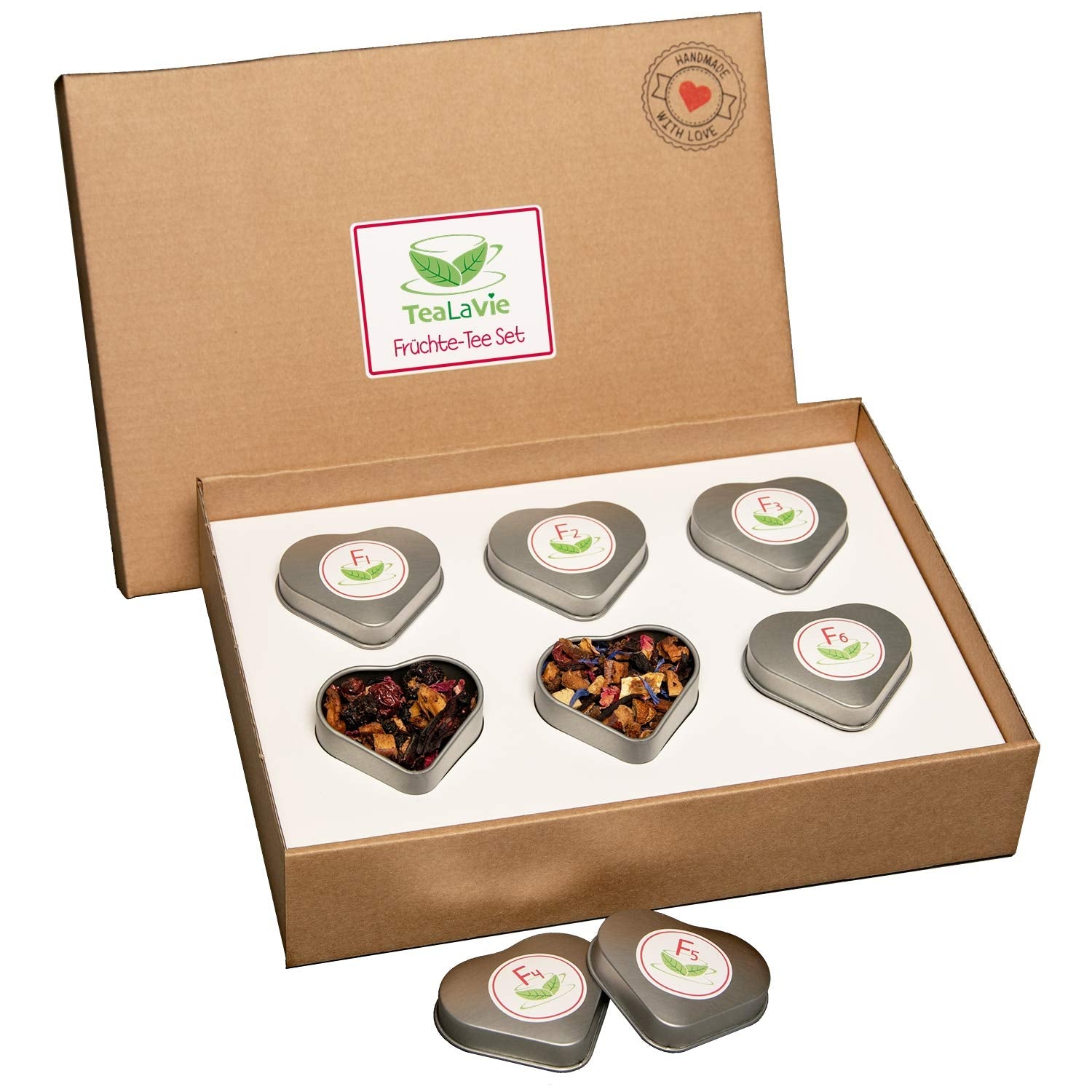 Tealavie Geschenkset mit 6 Früchtetees (60 g), Probierset, Geschenkbox, Dankeschön-Geschenkideen für Frauen, Kollegen, Muttertag 2024