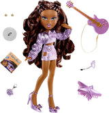 BRATZ Pop Starz Sasha – Modepuppe mit Sammel-Schlüsselanhänger, Outfit und Musikzubehör