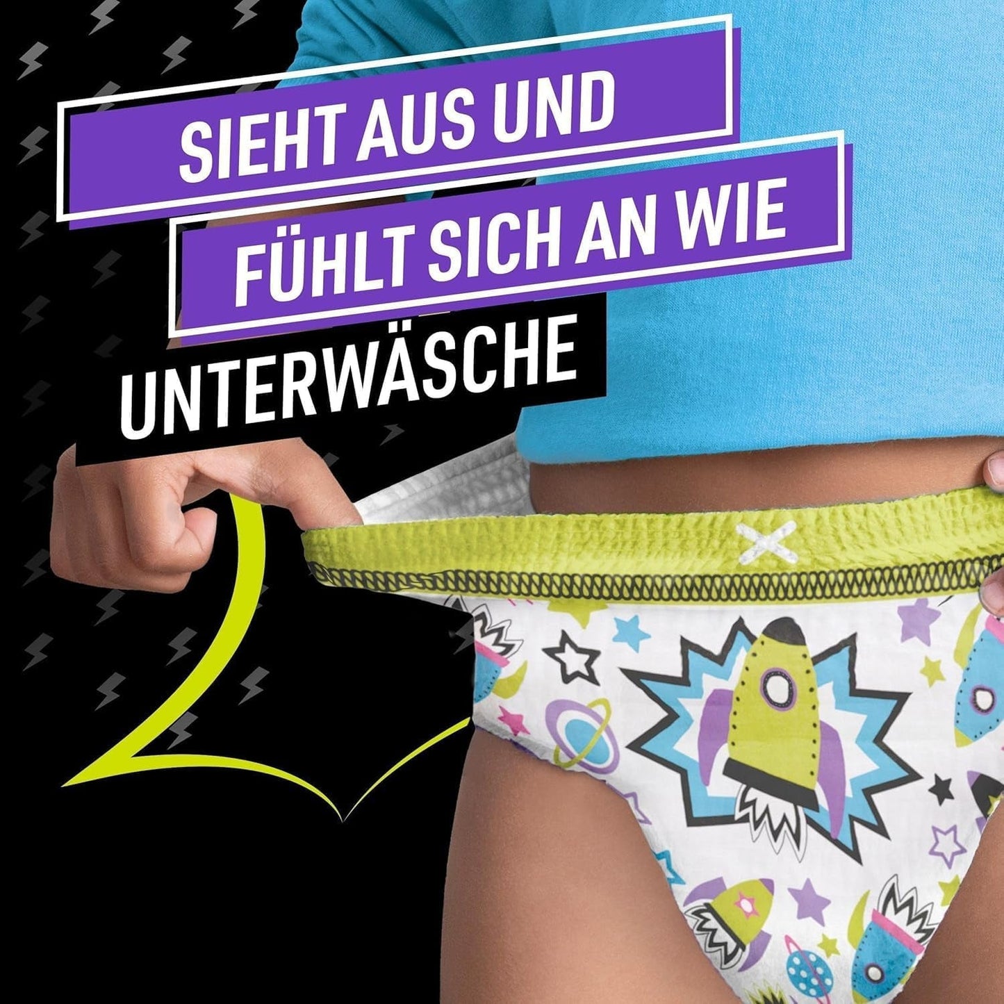 Raumschiff-Pyjamahosen, 10er-Pack saugfähige Nachthosen, 7 Jahre, 17 kg–30 kg, Auslaufschutz für die ganze Nacht