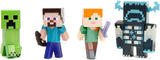 Jada Toys Minecraft-Figurenset (4-teilig) aus Metall – Minecraft Caves & Cliffs Sammelfiguren (Steve, Alex, Creeper und Warden) für Gamer und Sammler, jeweils 8+ 6 cm Actionfiguren Naty Shop