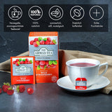 Ahmad Tea – Walderdbeere – entkoffeinierter Früchte- und Kräutertee – Erdbeere – aromatisiert, einzeln verpackte Teebeutel mit 2 g Tee pro Portion – 20 mit Bändern versehene Teebeutel