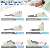 INFANZIA Keilkissen für Bett, Eckkissen, Dreieckskissen, faltbar, Memory-Schaum, Schlafapnoe, saurer Reflux, Beinhochlagerung, Lesen, grün