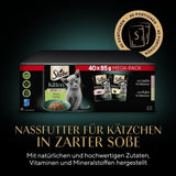 Sheba Nassfutter für Kätzchen, in sortierten Beuteln, mit Lachs (MSC) und Huhn in Sauce, Multipack 40x85g
