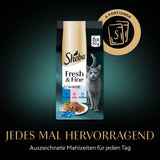 Sheba Portionsbeutel Nassfutter für Katzen, Multipack Fresh & Fine in Gelee mit MSC Thunfisch und Lachs, 6x6x50g - Gesunde Mahlzeiten für Katzen mit Gelee