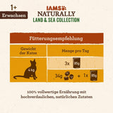 IAMS Natürliches Nassfutter für Katzen in Soße – Hochwertiges Fleisch- und Fischnassfutter für erwachsene Katzen, Land & Sea Collection, 12 x 85 g