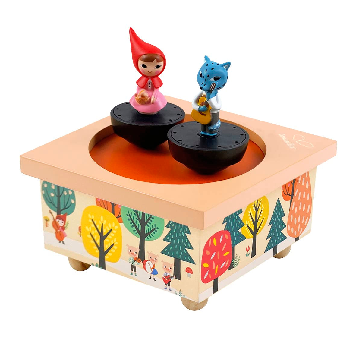 Trousselier – Rotkäppchen – tanzende Spieluhr – Spieluhr – ideales Geburtstagsgeschenk – 2 abnehmbare Figuren – einfach zu handhaben – Frühlingsmusik von Vivaldi – Farbe Mehrfarbig, S95095, groß. Babyspielzeug Naty Shop Standardtitel