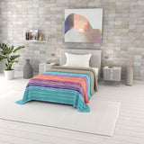 Fantasiebedruckte Sommerdecke, Polyesterfüllung, Blütenblätter, 260 x 270 cm. Steppdecken und Steppdecken Naty Shop Rainbow 170 x 270 cm