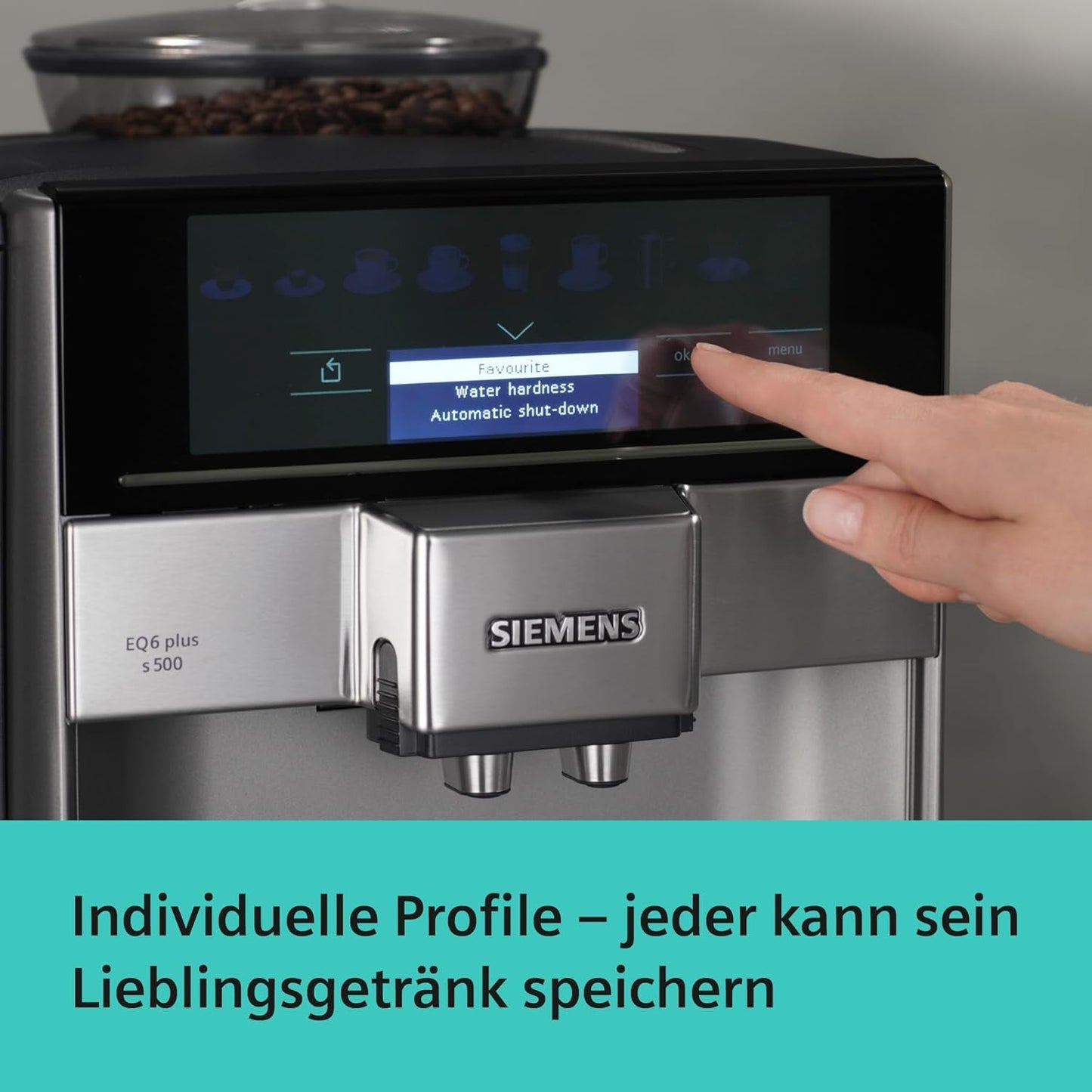 Siemens EQ.6 plus s300 Espressoautomat TE653501DE, für viele Kaffeespezialitäten, Milchaufschäumer, Keramikmahlwerk, Doppelkaffeefunktion, Antikalk, automatische Dampfreinigung, 1500 W, Silber