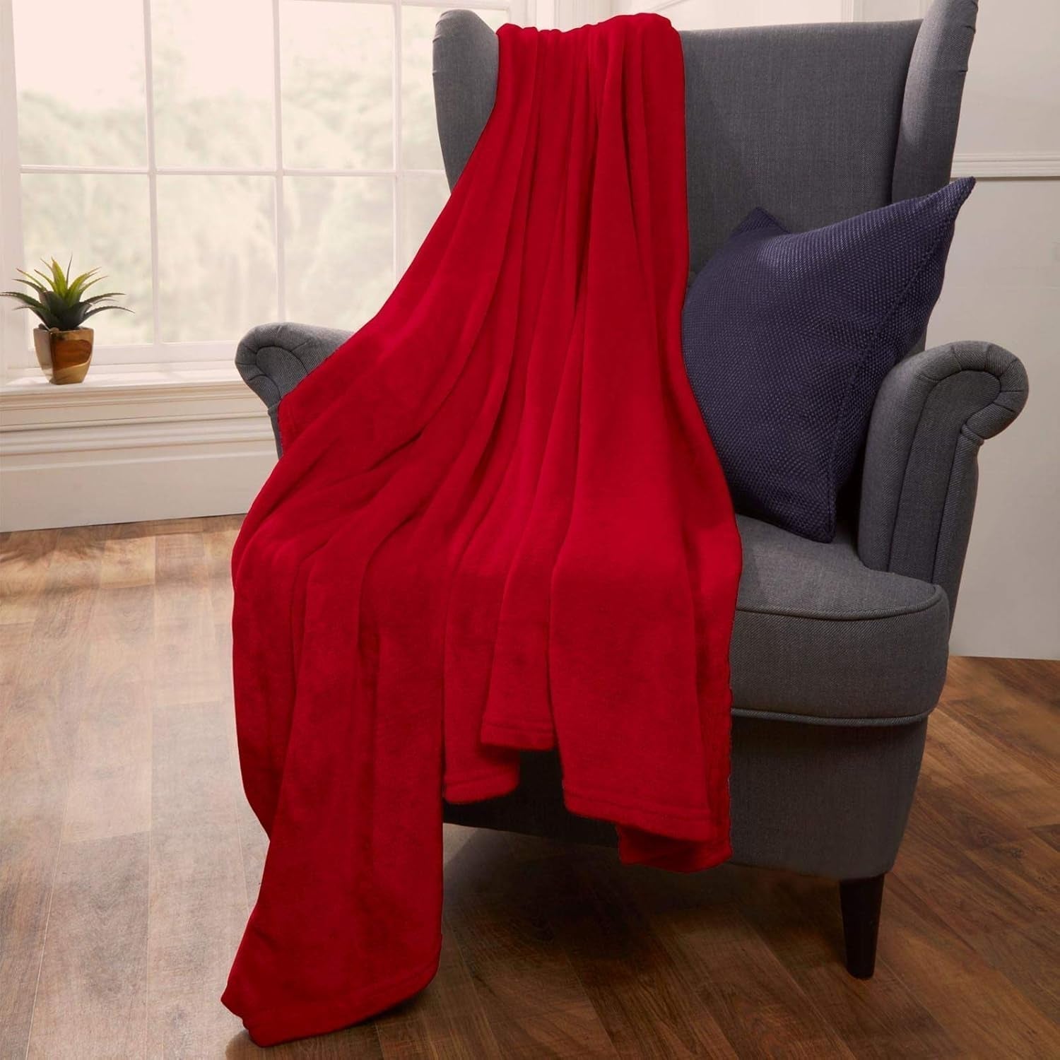 Brentford's Ultraweiche Fleece-Tagesdecke, Silbergrau, großes Doppelbett – 150 x 200 cm. Betten und Decken. Beuche den Brentfords-Store, Rot, 150 x 200 cm