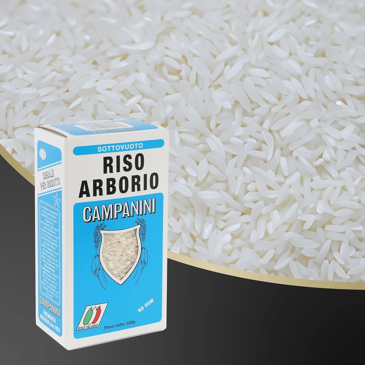 ‎Risera Campanini Risottoreis 500 g – Italienischer Risottoreis, Arborio Riso Reis, Cremiges Risotto