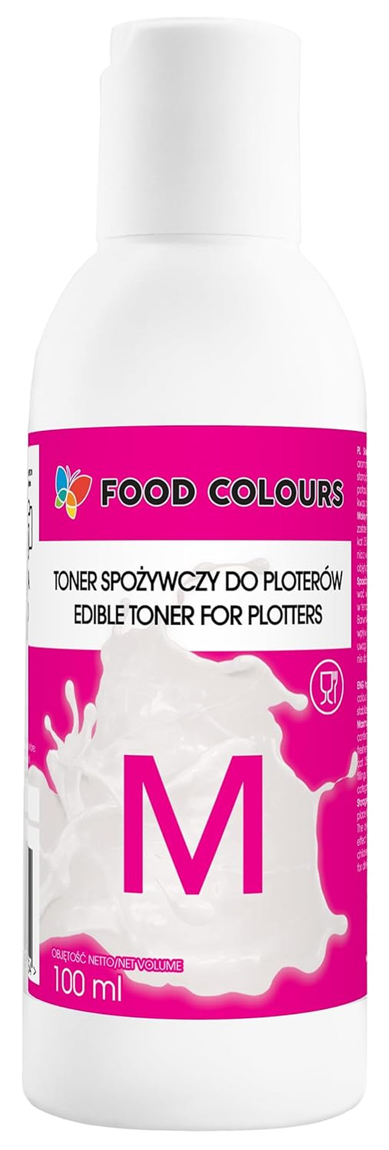 Lebensmittelfarben-Set mit essbaren Tinten für Plotter 6 x 100 ml | Helles Cyan | Cyan | Helles Magenta | | Magenta | Gelb | Schwarz | Essbarer Druck, Oblatenpapierdruck, dekorativer Kuchenbelag