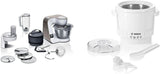 Bosch Serie 4 MUM5X720 Küchenmaschine, integrierte Waage, Edelstahlschüssel 3,9 l, Mixer 1,25 l, 1000 W Zubehör Essen und Stillen Bebe Naty Shop Paket mit Eismaschine Champagnerweiß 2 Zubehörteile