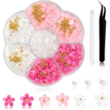 1 Karton Nail Art Charms, 3D Flowers Nagelkunst Charms, Acryl Blumen Nagel Strass Mit Ornamenten, Nagel Edelsteine, Nagel Zubehör Für Mädchen, Nagelkunst Dekoration, DIY Handwerk Nagel Design