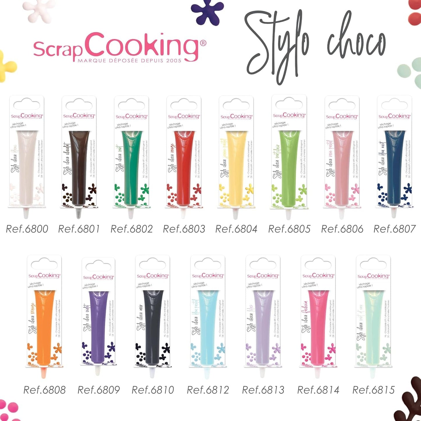 Scrapcooking – Brauner Schokoladenstift – Schokoladen-Schreibzucker 25 g – Essbarer dekorativer Zuckerstift – Schreiben und Zeichnen – Beschriften von Fondant, Zuckerguss, Kuchen – 6801