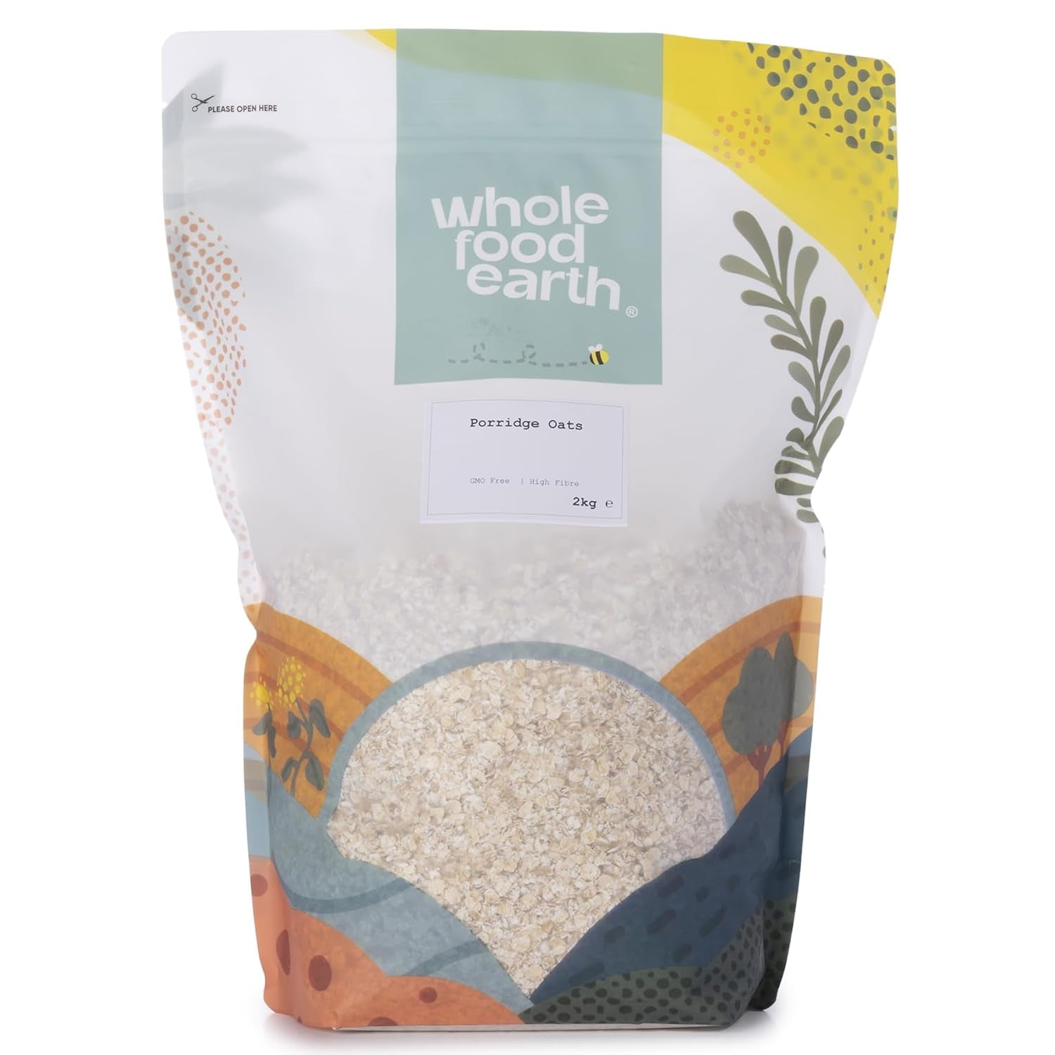 Wholefood Earth Haferflocken 2 kg | GVO-frei | Reich an Ballaststoffen