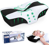 SAHEYER orthopädisches Kissen Nackenstützkissen Kopfkissen ergonomisches Nackenkissen Seitenschläferkissen 60 x 40 x 13/11 cm Memory-Schaum-Kissen für Seitenschläfer Rücken und Bauch Zervikale orthopädische Kissen Naty Shop Schwarz