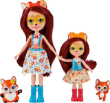 Enchantimals HCF81 – Felicity Fox und ihre kleine Schwester (ca. 15 cm und ca. 10 cm) und 2 Tierfiguren, abnehmbarer Rock und Accessoires, tolles Geschenk für Kinder ab 3 Jahren