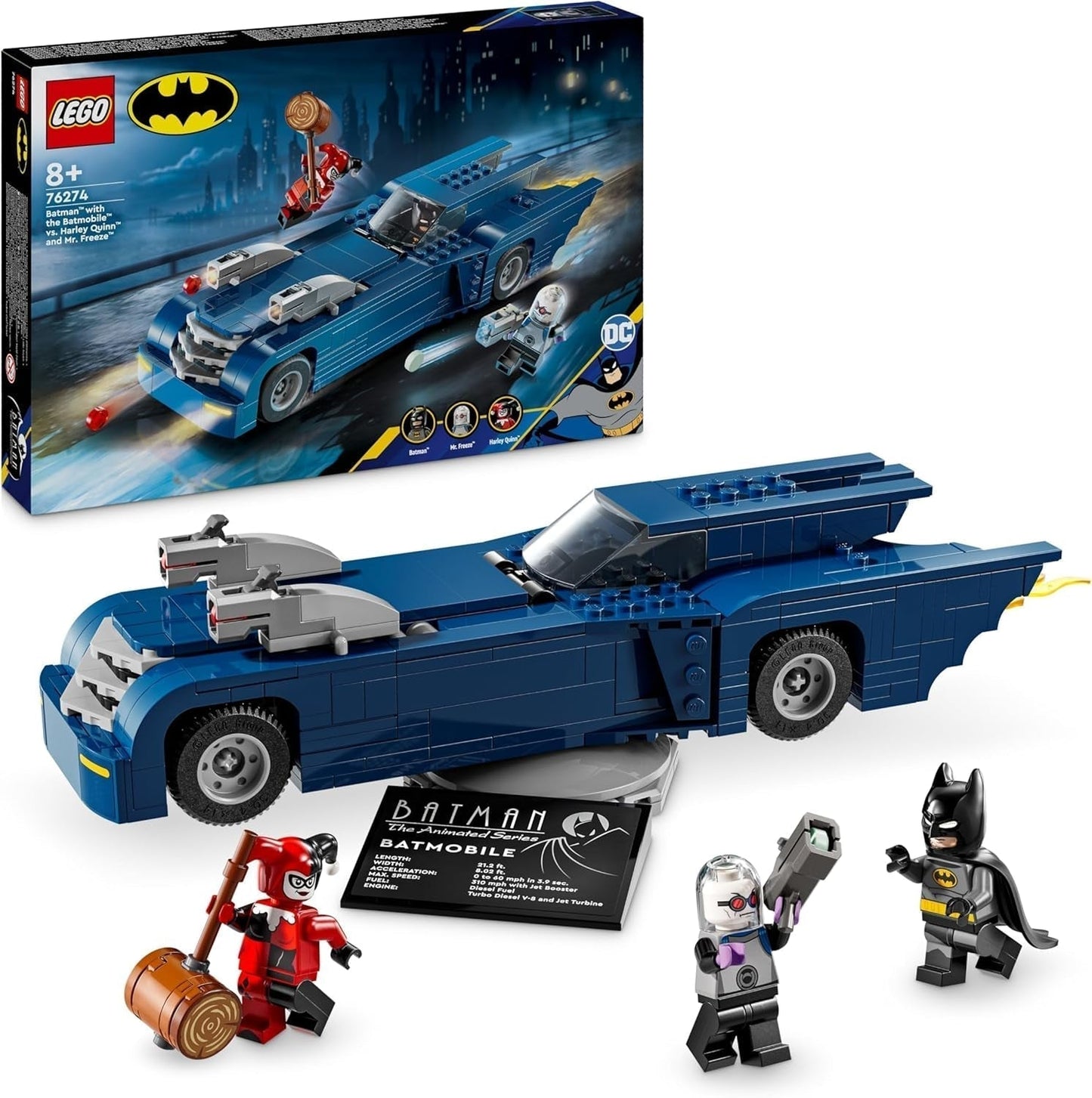 LEGO DC Batman: Batman im Batmobil vs. Harley Quinn und Mr. Freeze Cartoon-Auto, Spielzeug für Kinder, Geschenk für Jungen und Mädchen ab 8 Jahren, 76274 Bausets. Besuchen Sie den LEGO-Store. Standardtitel