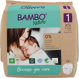 Bambo Nature Babywindeln, Größe 1 (2–4 kg), 132 Stück Monatsbox | Premium-Windeln mit verbessertem Auslaufschutz | Ultimativer Komfort und Freiheit für Neugeborene | Dermatologisch getestete Windeln