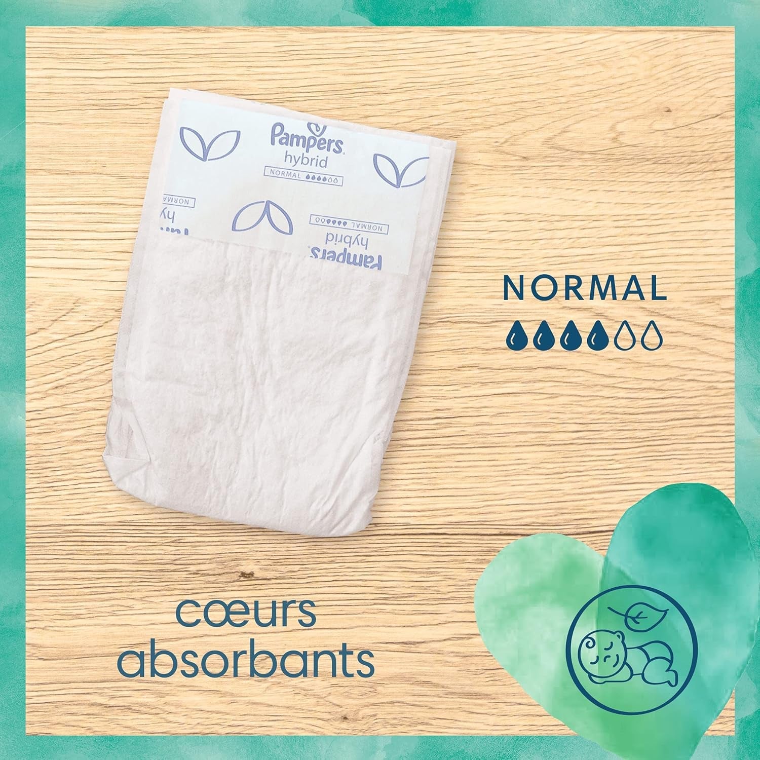Pampers – Harmony Hybrid Starter Pack, 3 waschbare Windeln + 25 Einweg-Oberschichten – 1 Packung