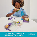 Bento Box TO GO Lunchbox-System mit Fächern | 1,25 L Lunchbox mit Joghurt-/Obstbehälter | für Kinder und Erwachsene l | BPA-freies Minty Teal [21685-8T], mintgrüne Frischhaltedosen von Naty Shop
