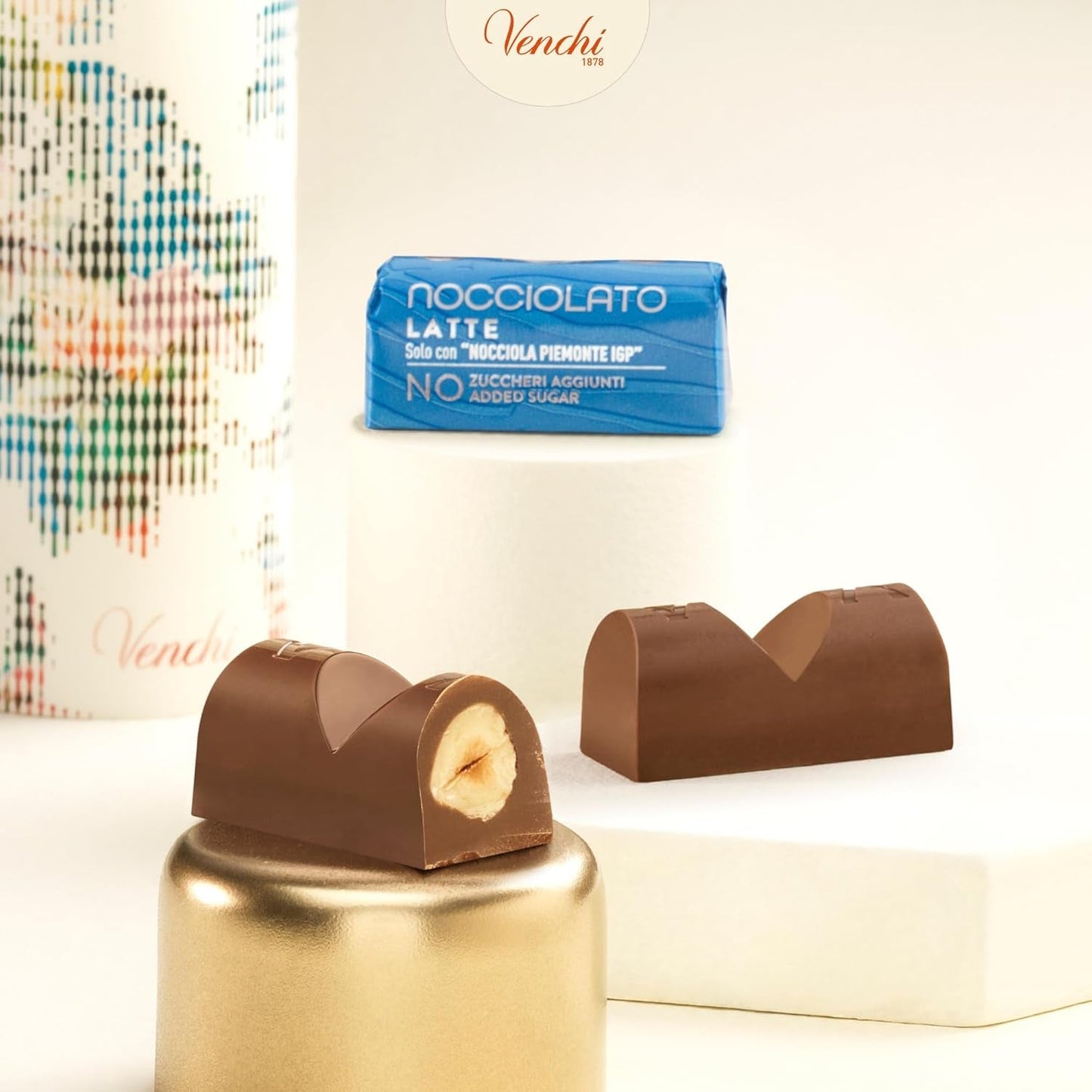 Venchi – Schokoriegel mit Milch und Haselnüssen – 70 % Zucker – Pralinen mit ganzen Haselnüssen aus dem Piemont g.g.A., 1 kg – Glutenfrei