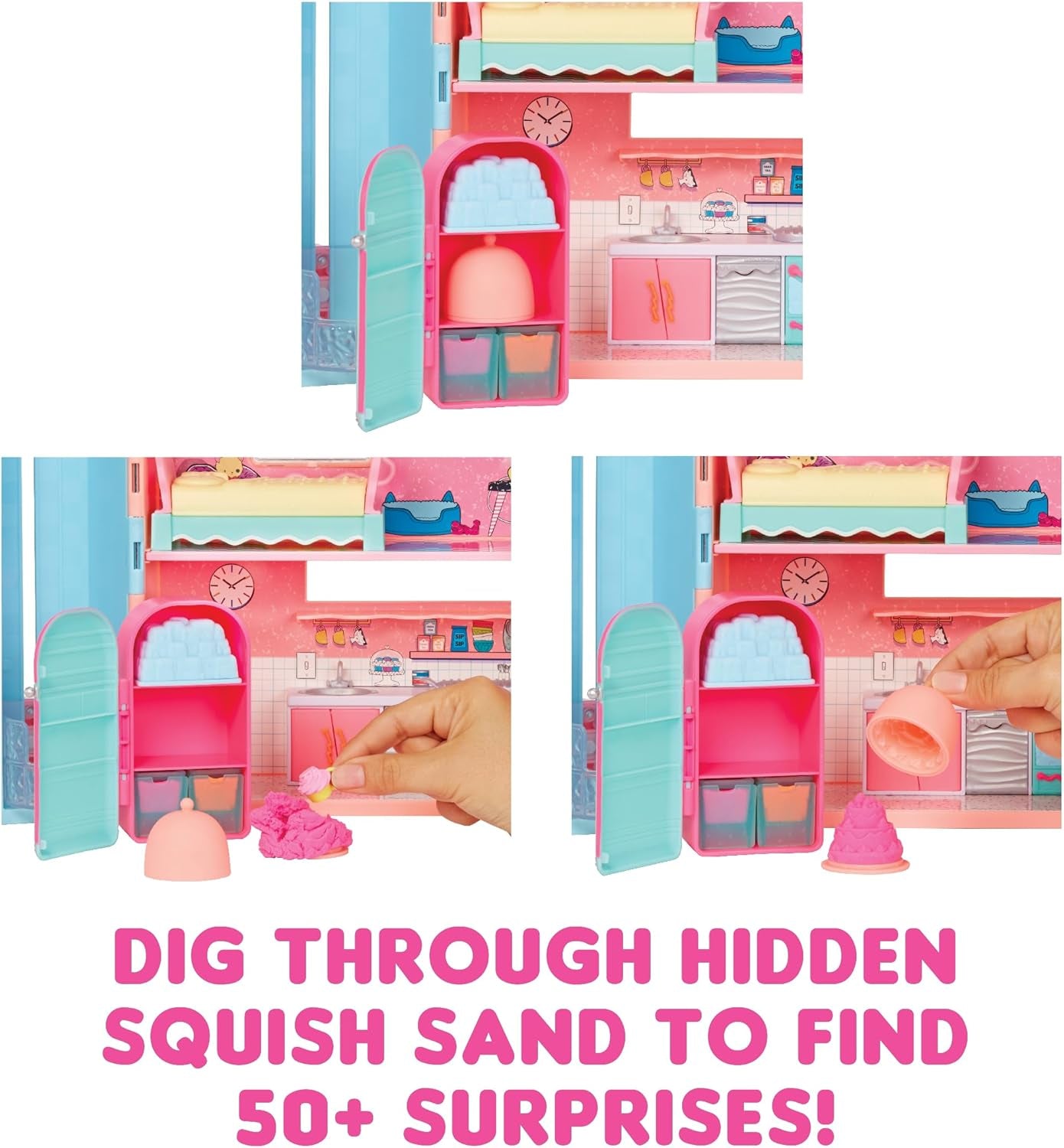 LOL Überraschung! Magisches Haus mit Squish-Sand und Diva-Sammelpuppe – Spielset mit Sammelpuppe, Squish-Sand, Überraschungen und Zubehör – ideal für Mädchen ab 4 Jahren