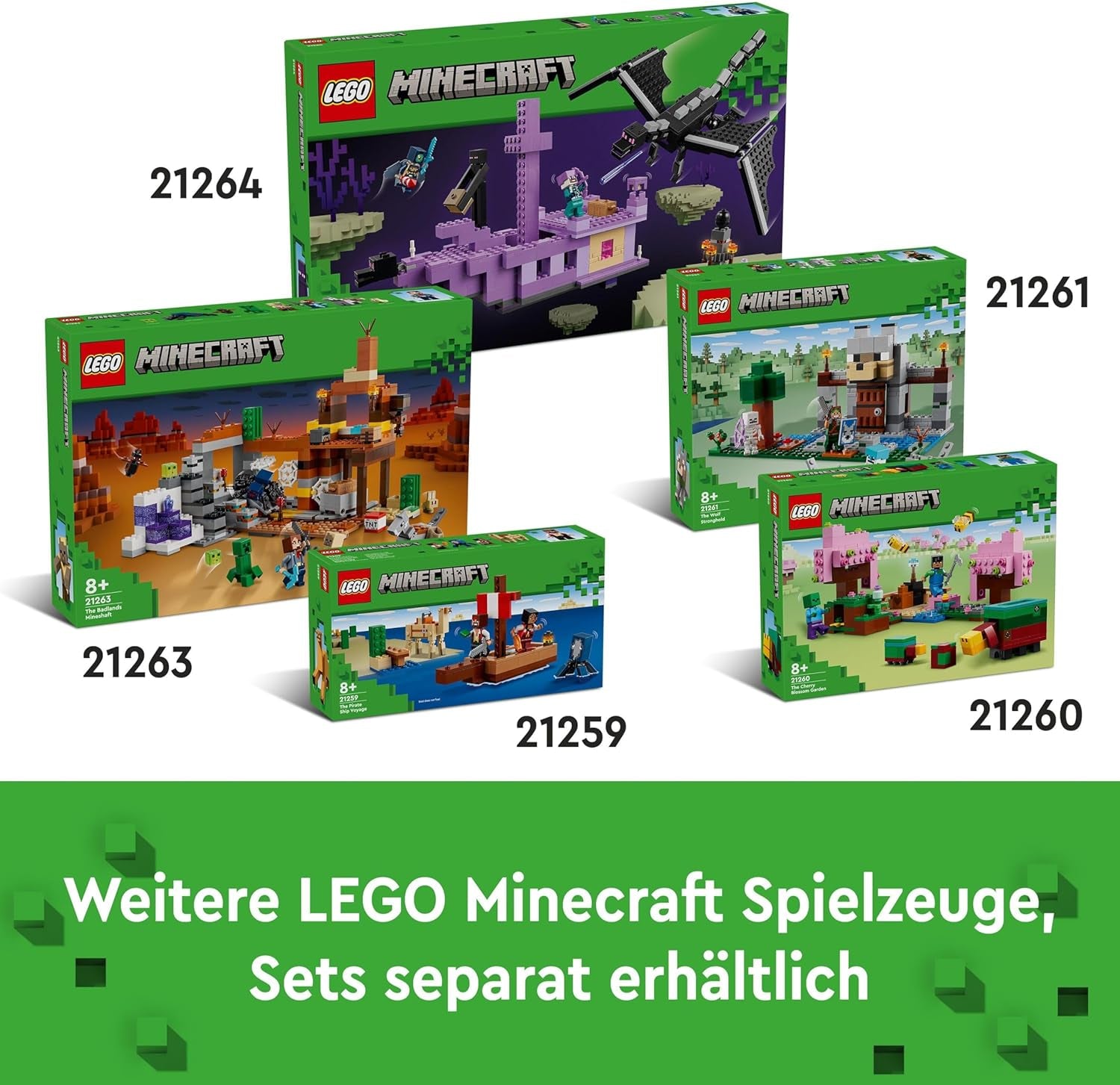 LEGO Minecraft Kirschblüten-Obstgarten-Spielzeuggarten zum Erkunden mit Sunny, Sniffer, Zombie und Bienen Gamer-Geschenk für Jungen und Mädchen ab 8 Jahren 21260 Bausets Beuche den LEGO-Store