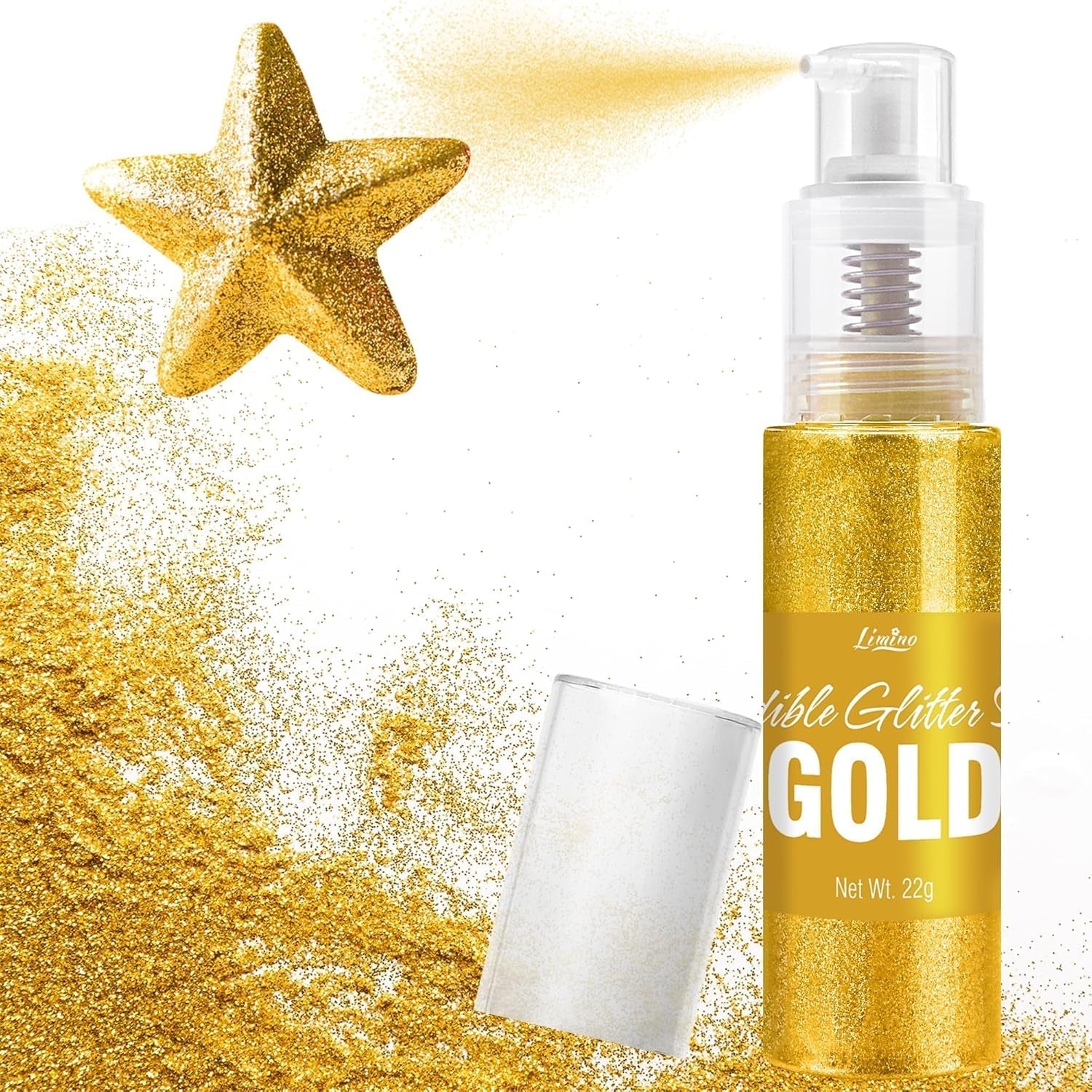 Essbares Glitzerspray – 22 g essbarer Glitzer, essbares Glitzerpulver für Getränke, Kuchendekorationen, Macarons – Lebensmittelfarbenes Glitzerpulver, essbarer Glitzer für Cocktails, Muffins (Pink)
