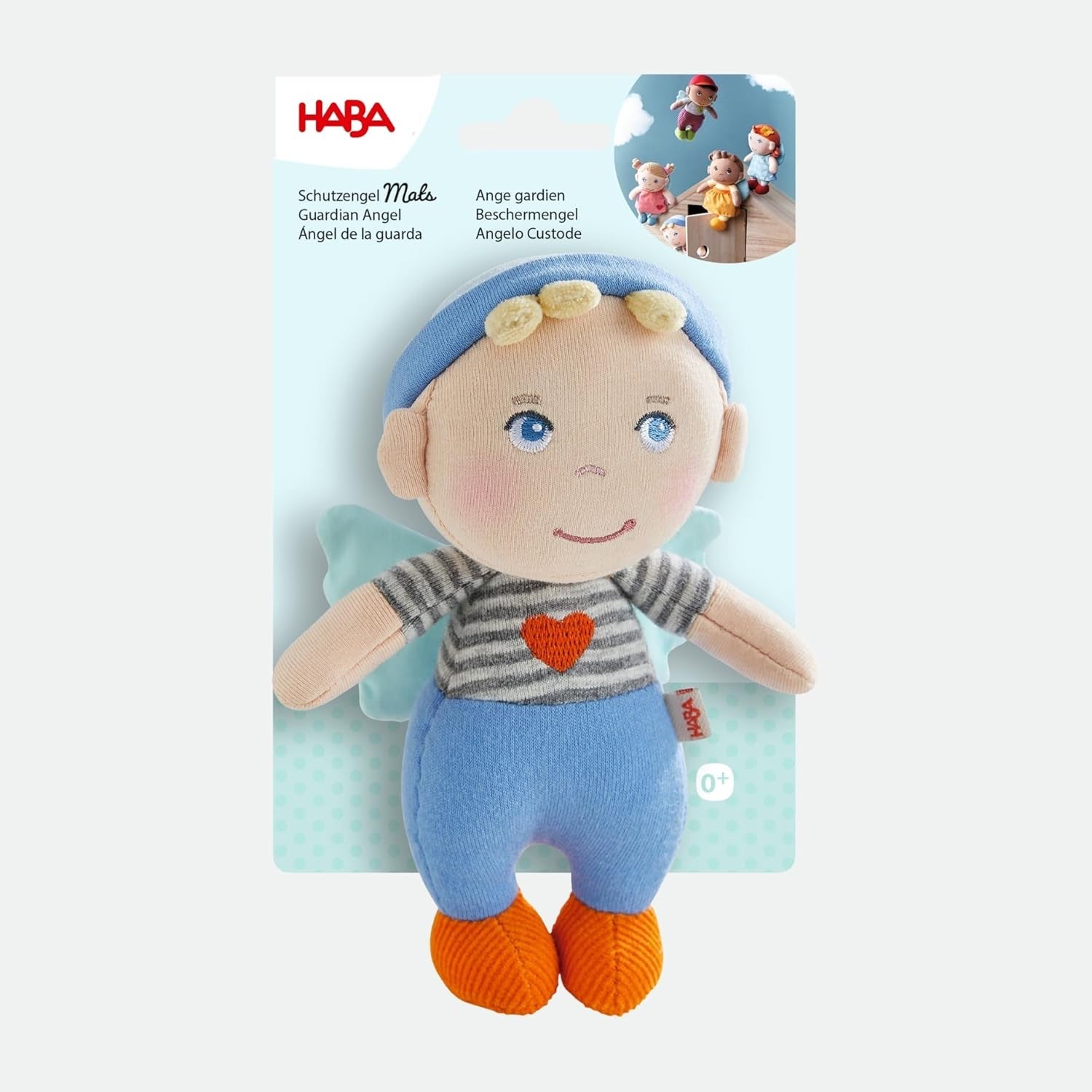 HABA Schutzengel-Matten – Süße Textilpuppe (15 cm), ideales Willkommensgeschenk für Babys und Kleinkinder – Waschbar bei 30 °C – 2011869001