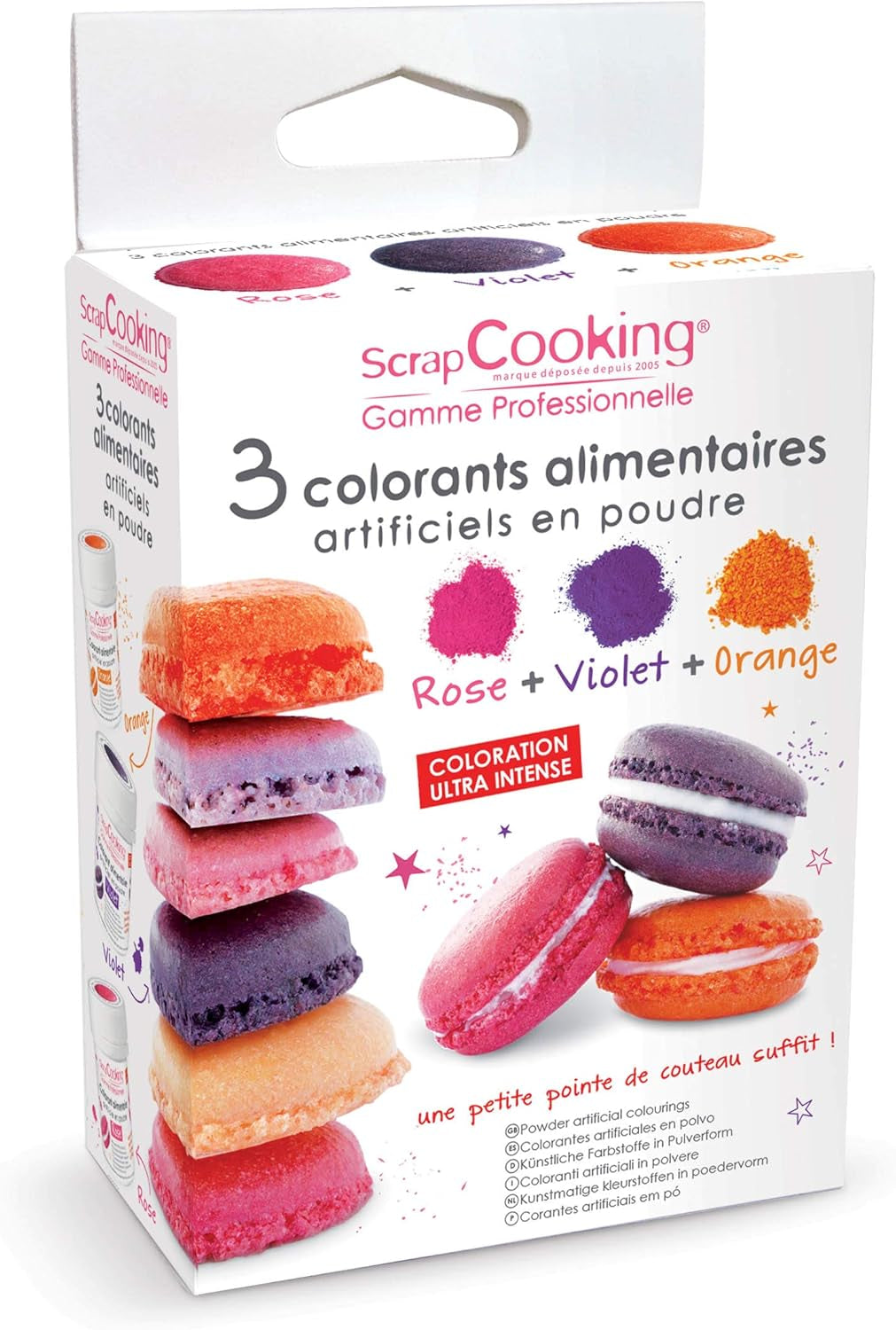 3 Lebensmittelfarben – Orange, Lila, Rosa