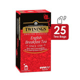Twinings English Breakfast Black Tea 50g, 25 Teebeutel, voller, runder und kräftiger Schwarztee von den besten Teeplantagen in Sri Lanka und Indien. Schwarzer Tee 1er Pack (1 x 50 g)